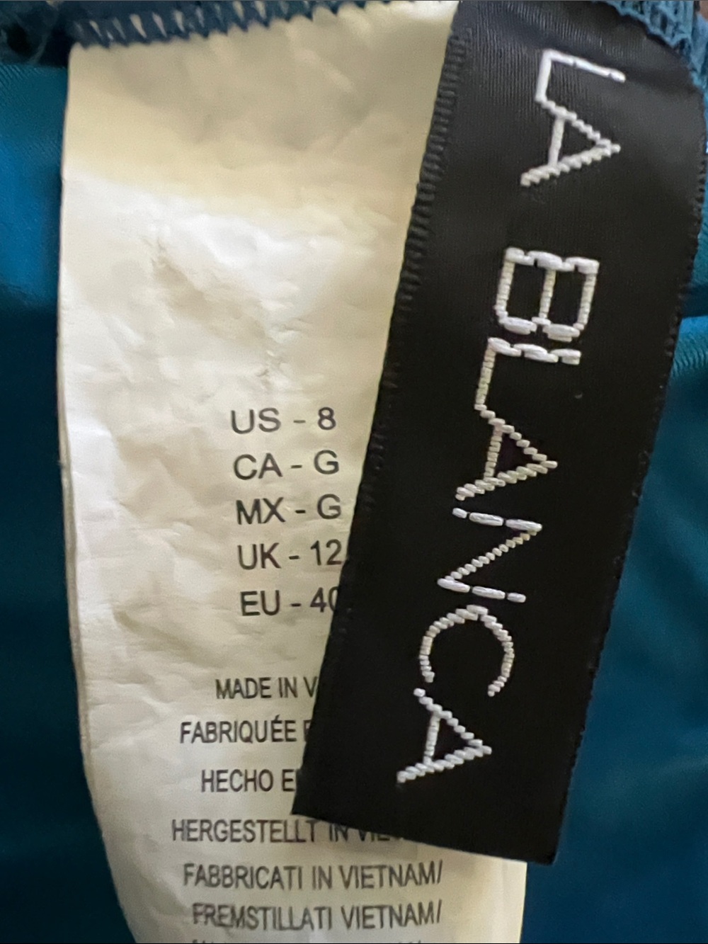 La Blanca Bright Blue Ruched One-Piece Swimsuit - Picture 2 of 7